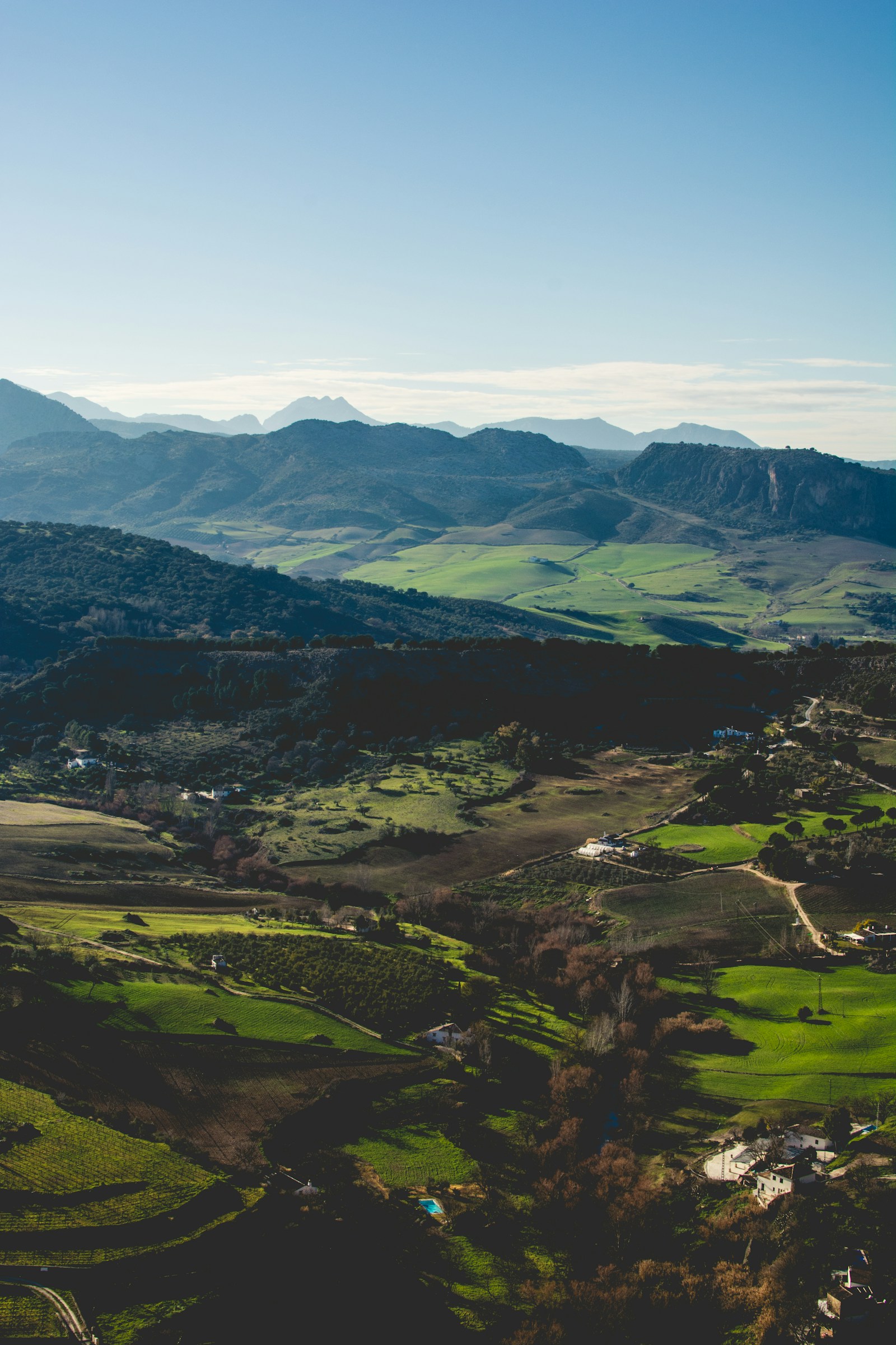 Green hills and farmland in the north of Spain